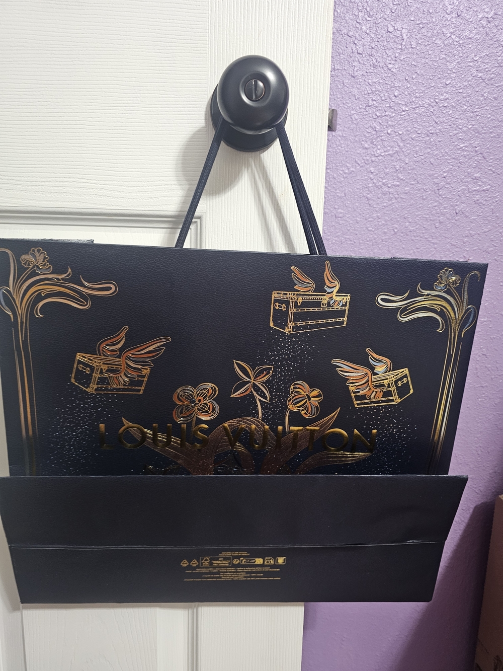 Louis Vuitton Black & Gold Decorative Shopping Bag - Picture 3 of 7